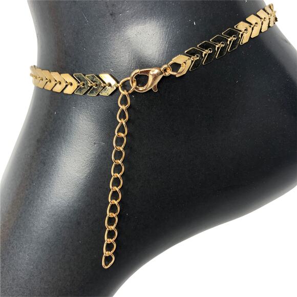 Gold Arrow Link Anklet - Picture 4 of 4